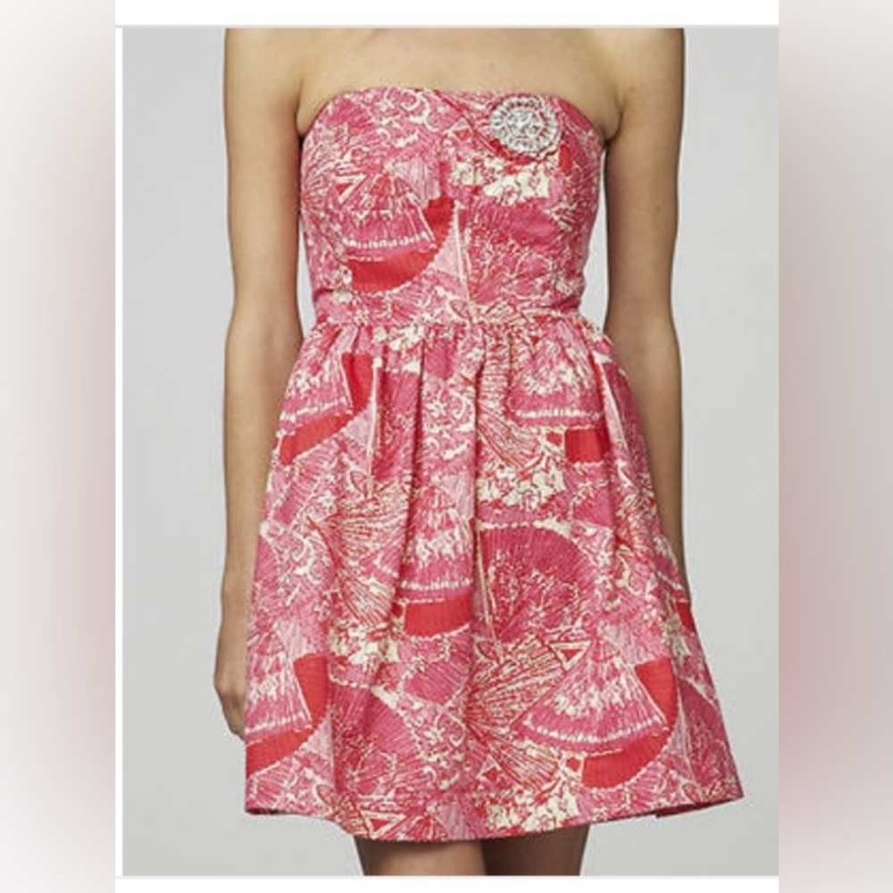 Lilly Pulitzer Pink Strapless Fit-and-Flare Dress